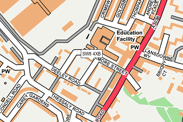 SW8 4XB map - OS OpenMap – Local (Ordnance Survey)