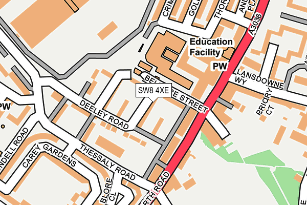 SW8 4XE map - OS OpenMap – Local (Ordnance Survey)