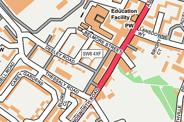 SW8 4XF map - OS OpenMap – Local (Ordnance Survey)