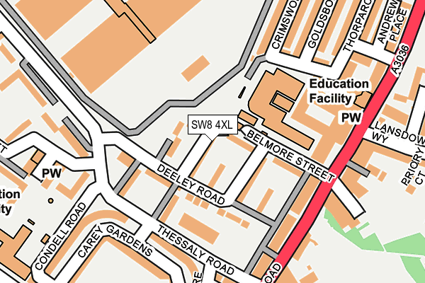 SW8 4XL map - OS OpenMap – Local (Ordnance Survey)