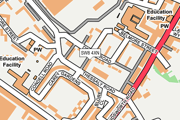 SW8 4XN map - OS OpenMap – Local (Ordnance Survey)