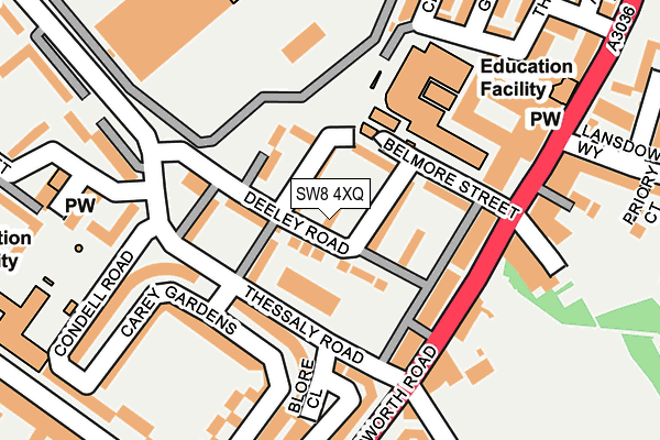 SW8 4XQ map - OS OpenMap – Local (Ordnance Survey)