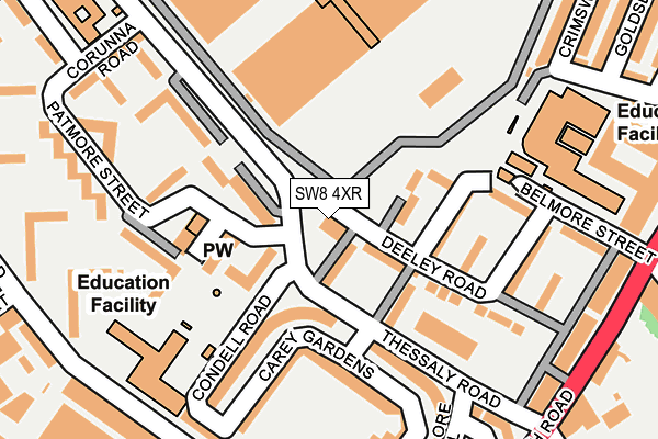 SW8 4XR map - OS OpenMap – Local (Ordnance Survey)