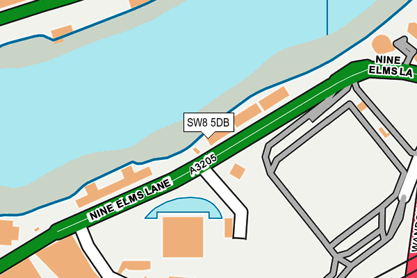 SW8 5DB map - OS OpenMap – Local (Ordnance Survey)