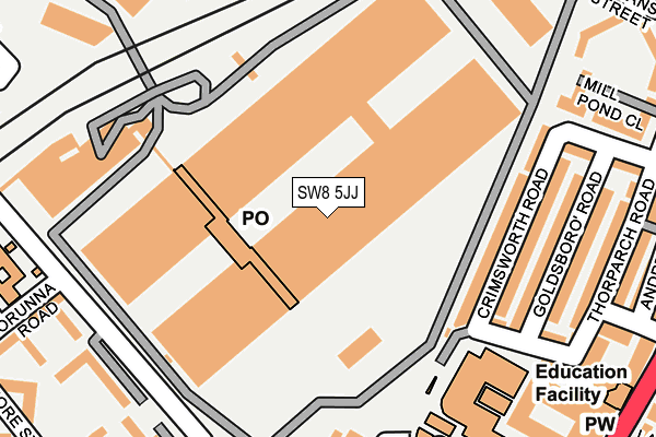 SW8 5JJ map - OS OpenMap – Local (Ordnance Survey)