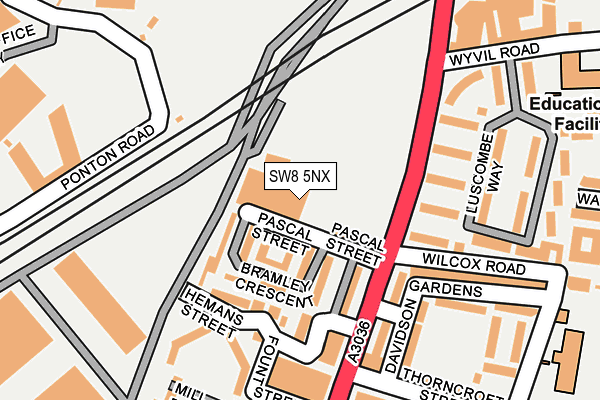 SW8 5NX map - OS OpenMap – Local (Ordnance Survey)