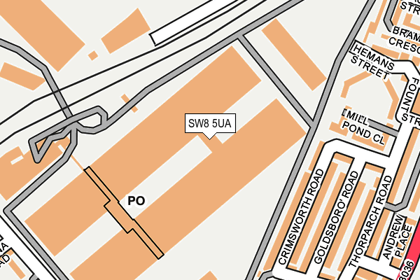 SW8 5UA map - OS OpenMap – Local (Ordnance Survey)