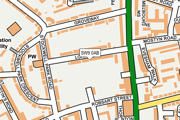 SW9 0AB map - OS OpenMap – Local (Ordnance Survey)