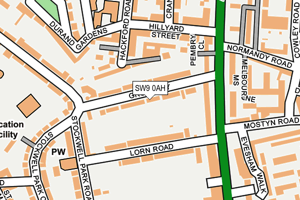 SW9 0AH map - OS OpenMap – Local (Ordnance Survey)