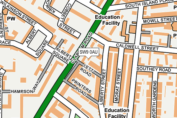 SW9 0AU map - OS OpenMap – Local (Ordnance Survey)