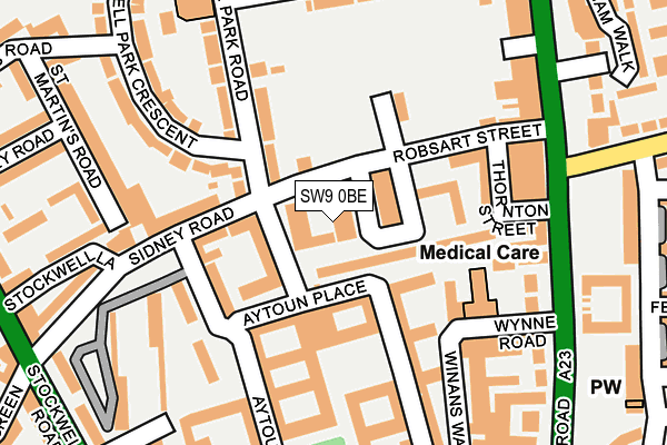 SW9 0BE map - OS OpenMap – Local (Ordnance Survey)