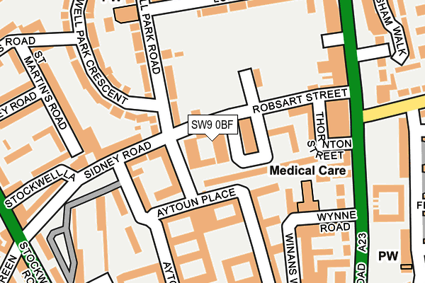 SW9 0BF map - OS OpenMap – Local (Ordnance Survey)
