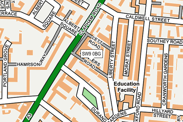 SW9 0BG map - OS OpenMap – Local (Ordnance Survey)