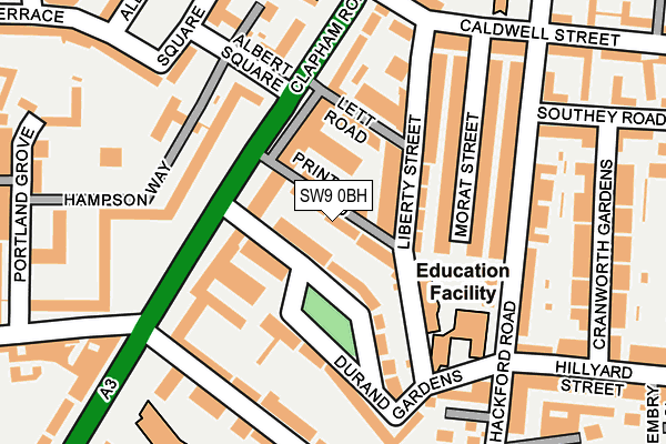 SW9 0BH map - OS OpenMap – Local (Ordnance Survey)