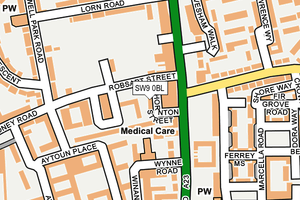 SW9 0BL map - OS OpenMap – Local (Ordnance Survey)