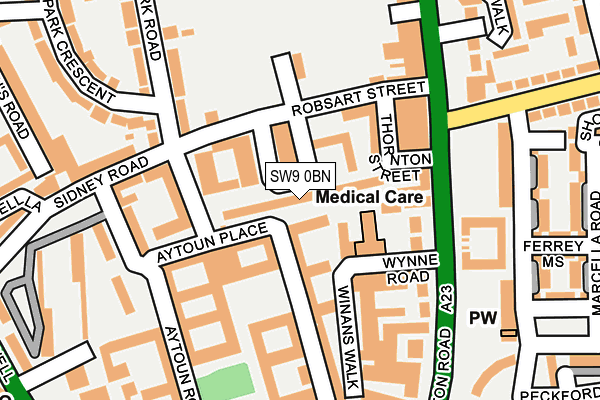 SW9 0BN map - OS OpenMap – Local (Ordnance Survey)