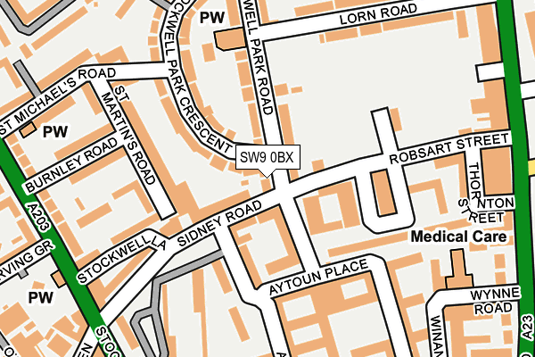 SW9 0BX map - OS OpenMap – Local (Ordnance Survey)