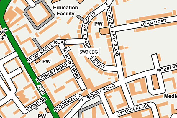 SW9 0DG map - OS OpenMap – Local (Ordnance Survey)