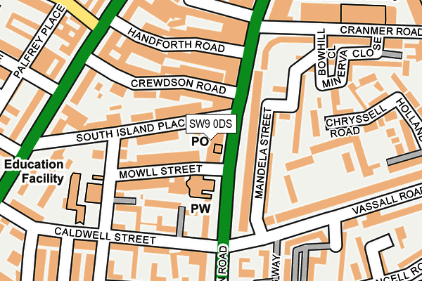 SW9 0DS map - OS OpenMap – Local (Ordnance Survey)