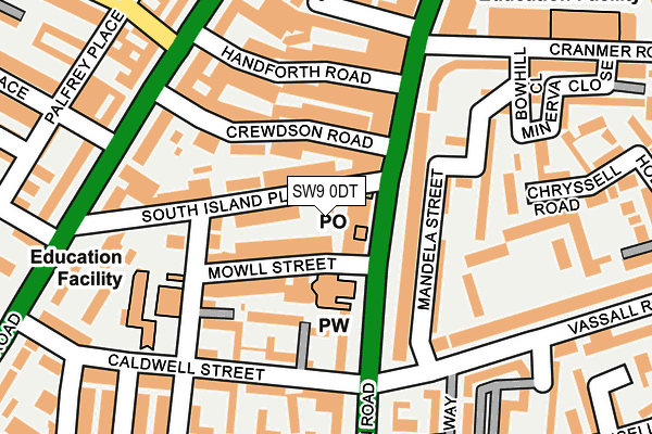 SW9 0DT map - OS OpenMap – Local (Ordnance Survey)