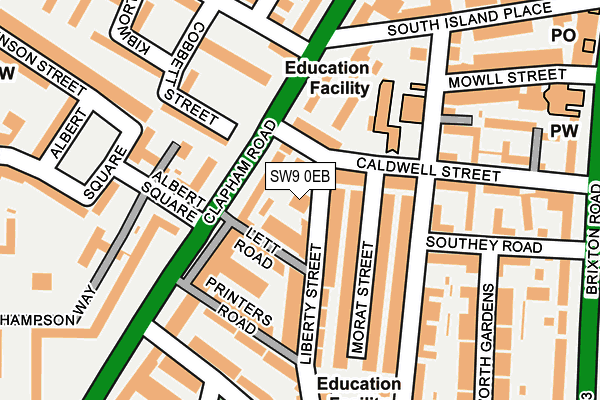 SW9 0EB map - OS OpenMap – Local (Ordnance Survey)