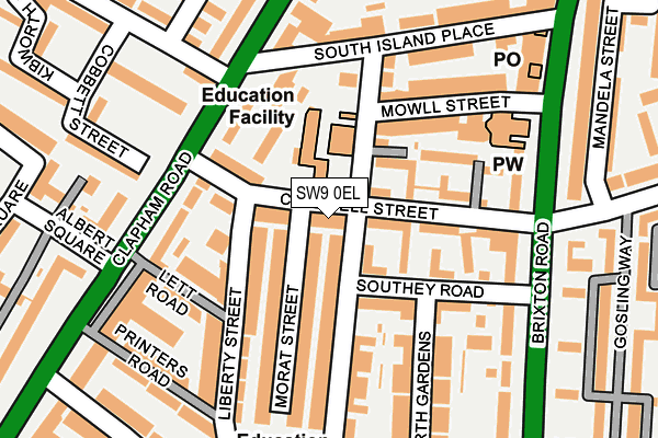 SW9 0EL map - OS OpenMap – Local (Ordnance Survey)