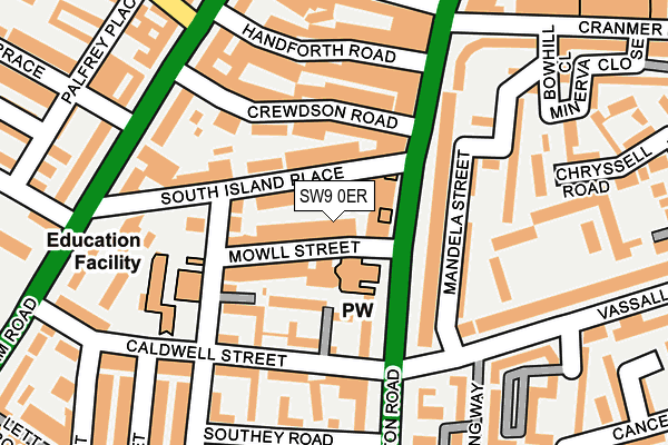 SW9 0ER map - OS OpenMap – Local (Ordnance Survey)