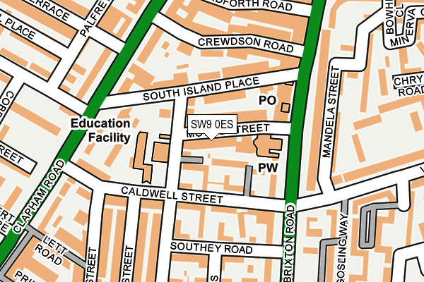 SW9 0ES map - OS OpenMap – Local (Ordnance Survey)