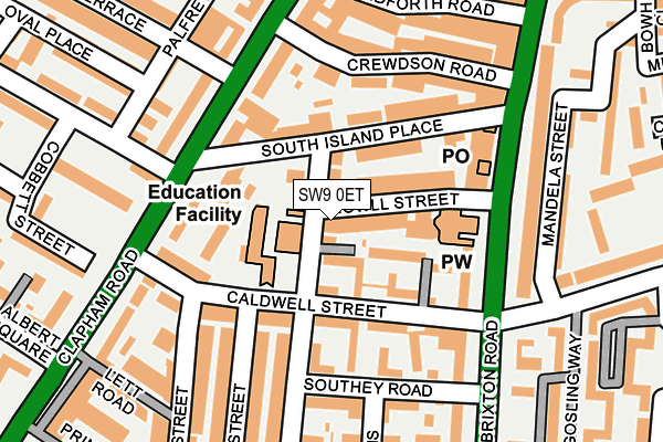 SW9 0ET map - OS OpenMap – Local (Ordnance Survey)