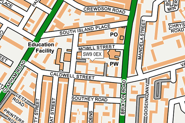 SW9 0EX map - OS OpenMap – Local (Ordnance Survey)