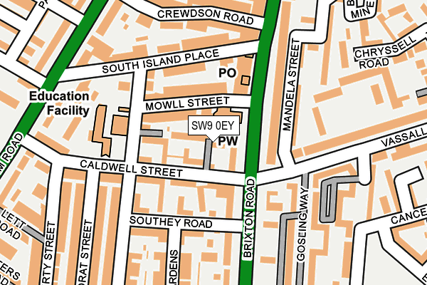 SW9 0EY map - OS OpenMap – Local (Ordnance Survey)