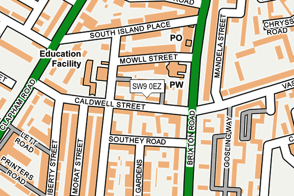 SW9 0EZ map - OS OpenMap – Local (Ordnance Survey)