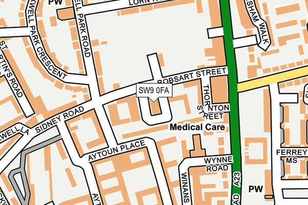 SW9 0FA map - OS OpenMap – Local (Ordnance Survey)