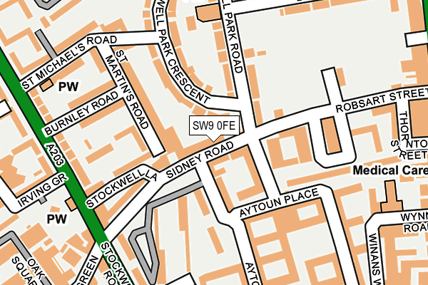 SW9 0FE map - OS OpenMap – Local (Ordnance Survey)
