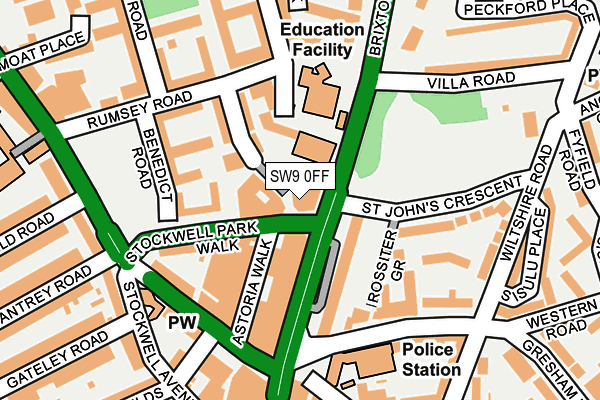 SW9 0FF map - OS OpenMap – Local (Ordnance Survey)