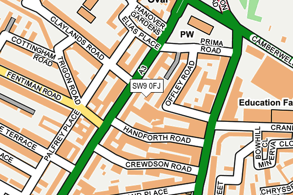 SW9 0FJ map - OS OpenMap – Local (Ordnance Survey)