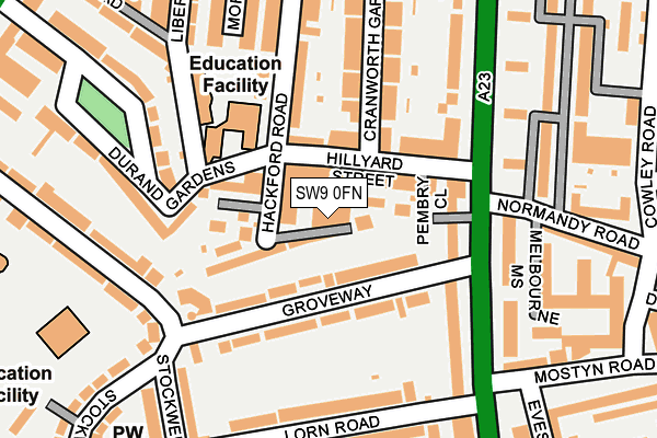 SW9 0FN map - OS OpenMap – Local (Ordnance Survey)