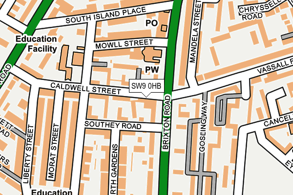 SW9 0HB map - OS OpenMap – Local (Ordnance Survey)