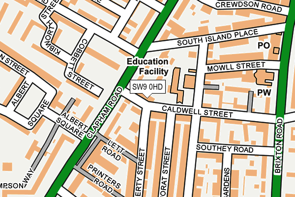 SW9 0HD map - OS OpenMap – Local (Ordnance Survey)