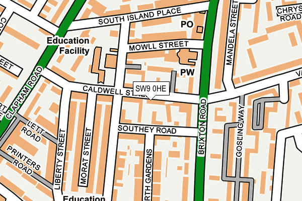 SW9 0HE map - OS OpenMap – Local (Ordnance Survey)