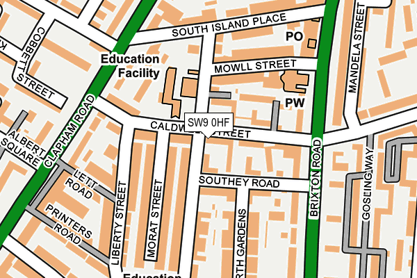 SW9 0HF map - OS OpenMap – Local (Ordnance Survey)