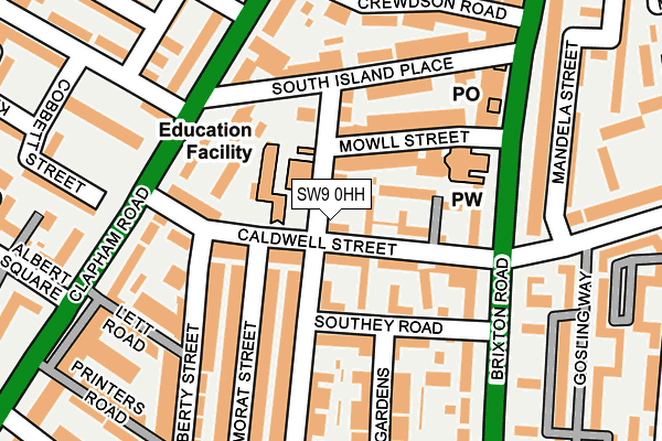 SW9 0HH map - OS OpenMap – Local (Ordnance Survey)