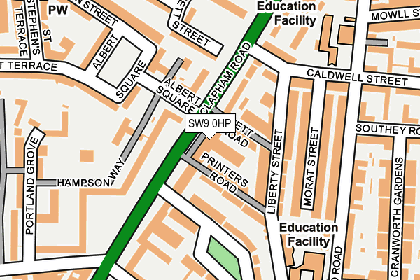 SW9 0HP map - OS OpenMap – Local (Ordnance Survey)