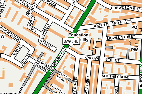 SW9 0HU map - OS OpenMap – Local (Ordnance Survey)