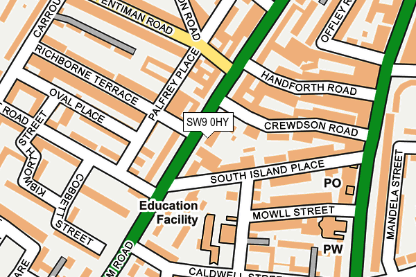 SW9 0HY map - OS OpenMap – Local (Ordnance Survey)