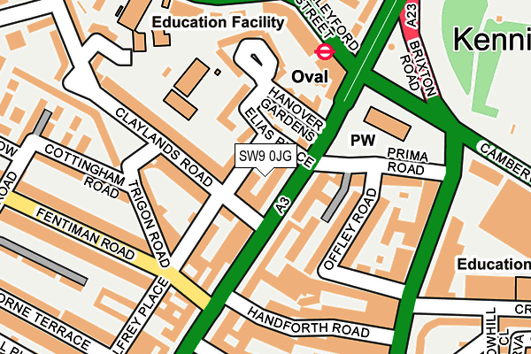 SW9 0JG map - OS OpenMap – Local (Ordnance Survey)