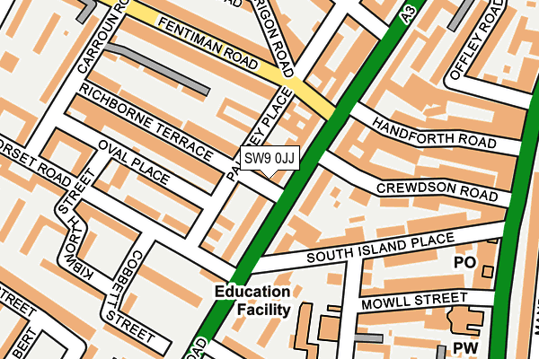 SW9 0JJ map - OS OpenMap – Local (Ordnance Survey)