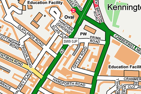 SW9 0JP map - OS OpenMap – Local (Ordnance Survey)