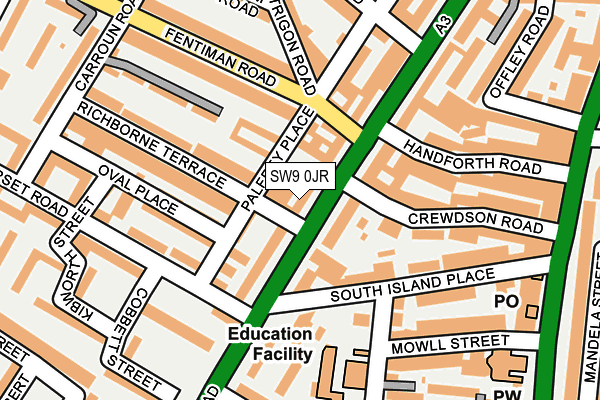 SW9 0JR map - OS OpenMap – Local (Ordnance Survey)