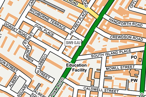 SW9 0JU map - OS OpenMap – Local (Ordnance Survey)